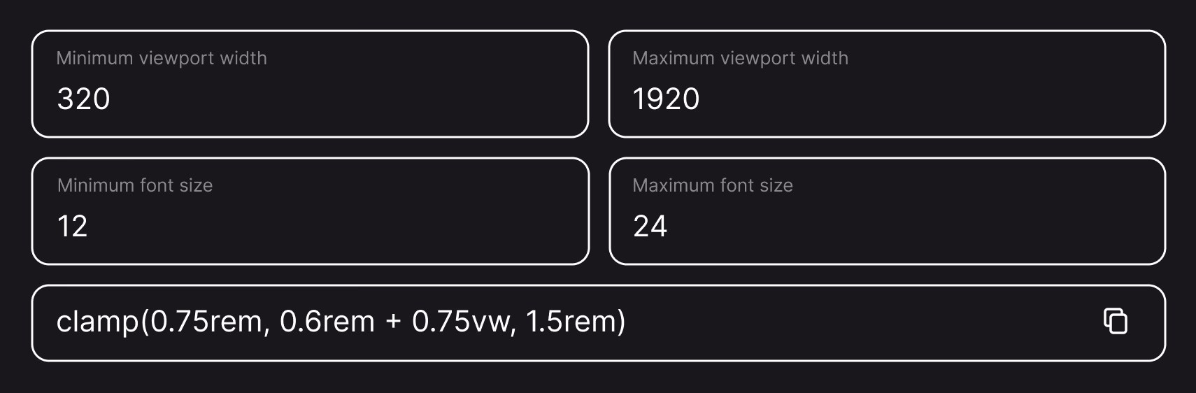 Clamp Generator Interface