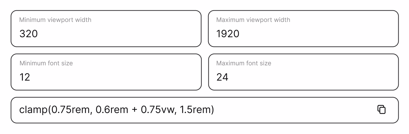 Clamp Generator Interface